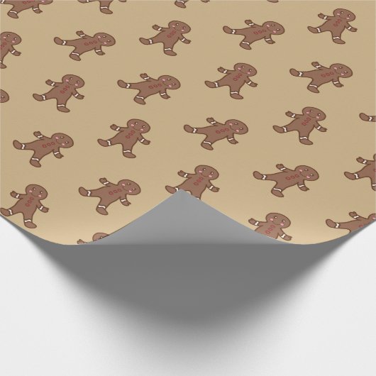 Gingerbrot Boy Cookies Weihnachtswrapping Papier Geschenkpapier (Ecke)