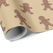 Gingerbrot Boy Cookies Weihnachtswrapping Papier Geschenkpapier (Rolleneckpunkt)