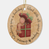 Gingerbrot Boy Peaking derzeit Keramikornament (Links)