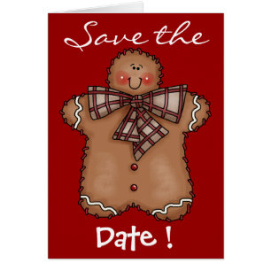 Gingerbrot Boy Save the Date Card by SRF