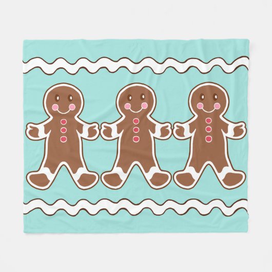 Gingerbrot Boys Fleece Blanket (Vorderseite (Horizontal))
