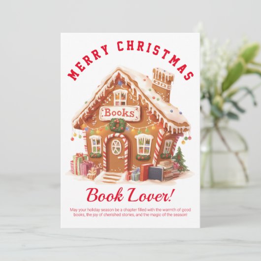 Gingerbrot Buchhandlung Dankeskarte (Stehend Vorderseite)