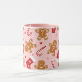 Gingerbrot Candy Cane Strumpf Weihnachtsrosa Tasse (Zentrum)