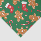 Gingerbrot Candy Cane Strümpfe Weihnachten Grün Seidenpapier (Ausschnitt)