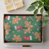 Gingerbrot Candy Cane Strümpfe Weihnachten Grün Seidenpapier (Geschenk)