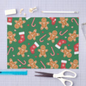 Gingerbrot Candy Cane Strümpfe Weihnachten Grün Seidenpapier (Handwerk)