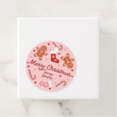 Gingerbrot Candycane-Strumpf Rosa Weihnachten Geschenkanhänger (Beispiel)