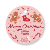 Gingerbrot Candycane-Strumpf Rosa Weihnachten