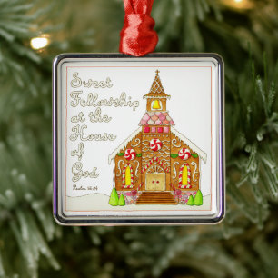Gingerbrot Church Sweet Fellowship Weihnachten Ornament Aus Metall