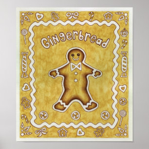 Gingerbrot Cookie Art Print Poster