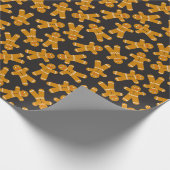 Gingerbrot-Cookie auf schwarz Geschenkpapier (Ecke)