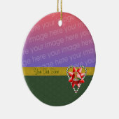 Gingerbrot Cookie Candy Cane Holiday Foto Ornam Keramikornament (Rechts)