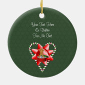 Gingerbrot Cookie Candy Cane Holiday Foto Ornam Keramikornament (Hinten)