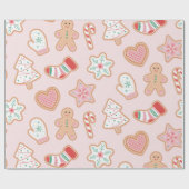 Gingerbrot Cookie Delight Pattern Geschenkpapier (Flach)