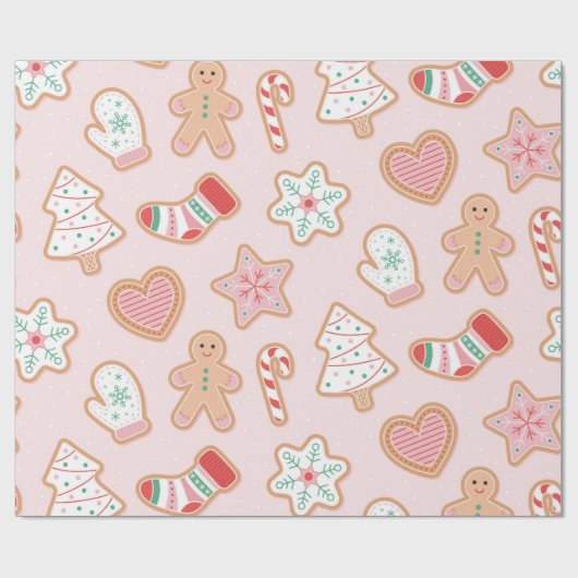 Gingerbrot Cookie Delight Pattern Geschenkpapier (Flach)