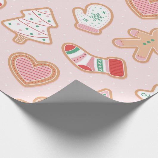 Gingerbrot Cookie Delight Pattern Geschenkpapier (Ecke)