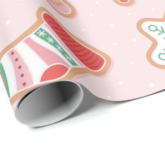 Gingerbrot Cookie Delight Pattern Geschenkpapier (Rolleneckpunkt)