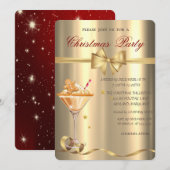 Gingerbrot Cookie Drink Bow Gold Weihnachtsgebäck  Einladung (Vorne/Hinten)