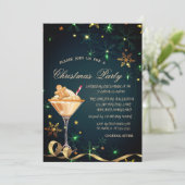 Gingerbrot Cookie Drink Schneeflocken Weihnachten Einladung (Stehend Vorderseite)