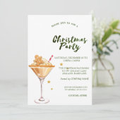 Gingerbrot Cookie Drink Sterne Grün Weihnachten Einladung (Stehend Vorderseite)