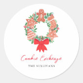 Gingerbrot Cookie Exchange Runder Aufkleber (Vorderseite)