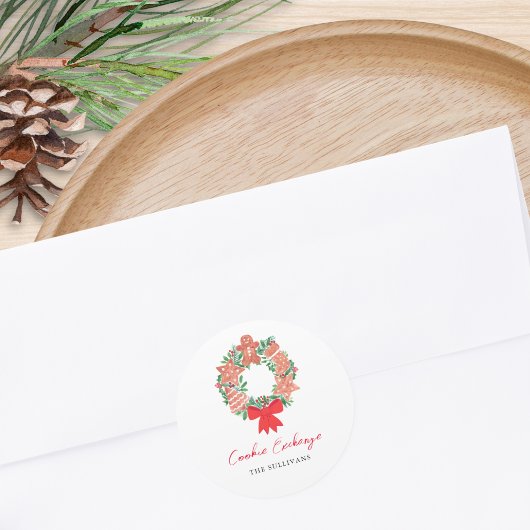 Gingerbrot Cookie Exchange Runder Aufkleber