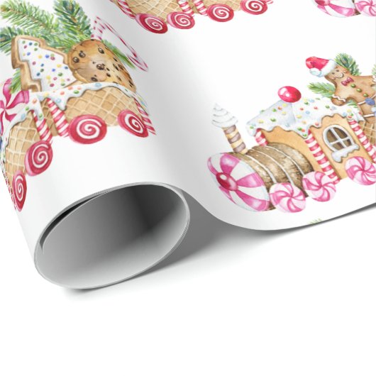 Gingerbrot Cookie Exchange Weihnachtsweihnachtsgeb Geschenkpapier (Rolleneckpunkt)