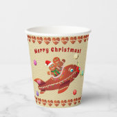 Gingerbrot Cookie Flugzeug & Xmas Zug Pappbecher (Vorderseite)