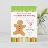 Gingerbrot Cookie Geburtstagsparty Einladung (Stehend Vorderseite)