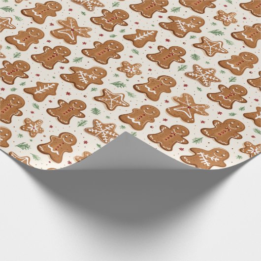 Gingerbrot-Cookie Geschenkpapier (Ecke)