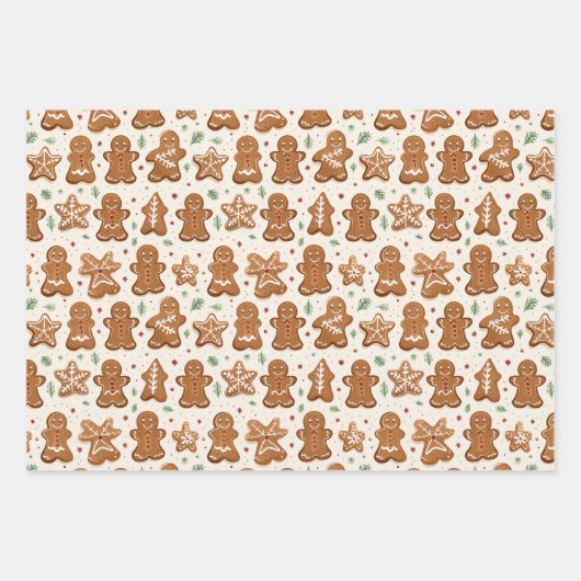 Gingerbrot-Cookie Geschenkpapier Set (Vorderseite 2)