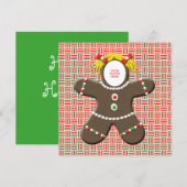 Gingerbrot Cookie Girl Happy Holidays Feiertagskarte (Vorne/Hinten)