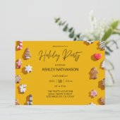 Gingerbrot Cookie Holiday Party Einladung (Stehend Vorderseite)