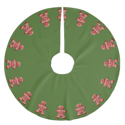 Gingerbrot Cookie Man Pattern Polyester Weihnachtsbaumdecke (Vorderseite)