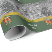 Gingerbrot Cookie Men Holiday Foto Vorlage Geschenkpapier (Rolleneckpunkt)