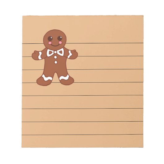 Gingerbrot Cookie Notepad Notizblock (Vorderseite)