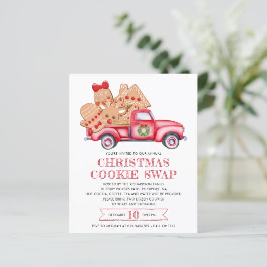 Gingerbrot Cookie Red Truck Cookie Swap (Stehend Vorderseite)