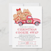 Gingerbrot Cookie Red Truck Cookie Swap Einladung (Vorderseite)