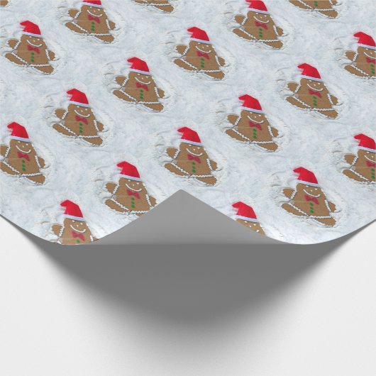 Gingerbrot Cookie Snow Angel Geschenkpapier (Ecke)