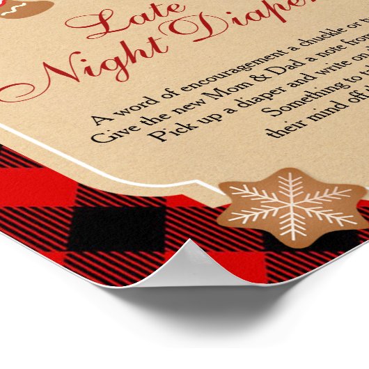 Gingerbrot Cookie Späte Nachtwächter unterzeichnen Poster (Ecke)