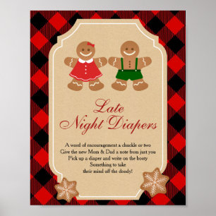 Gingerbrot Cookie Späte Nachtwächter unterzeichnen Poster