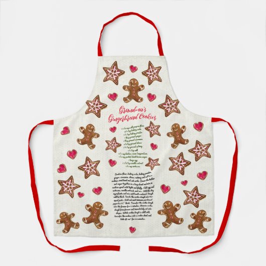 Gingerbrot Cookie Wasserfarben Rezept Heirloom Schürze (Vorderseite)