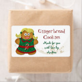 Gingerbrot Cookie Weihnachtsgeschenk Aufkleber (Insitu)