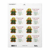 Gingerbrot Cookie Weihnachtsgeschenk Aufkleber (Vorne)