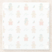 Gingerbrot Cookie Weihnachtsmuster Glasuntersetzer (Rückseite)