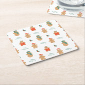 Gingerbrot Cookie Weihnachtsmuster Rechteckiger Pappuntersetzer (angewinkelt)