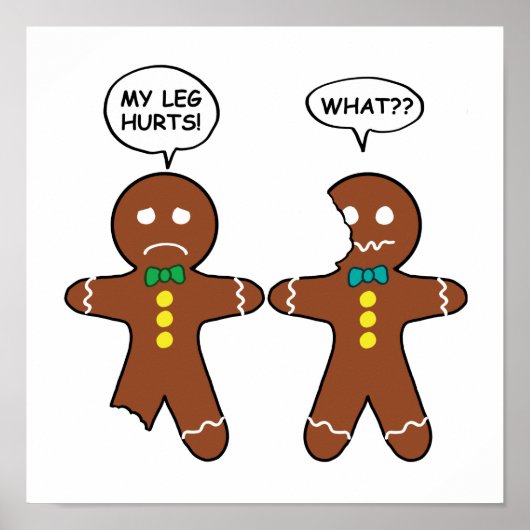 Gingerbrot Cookie Weihnachtsweihnachtsweih Spaß Poster (Vorne)