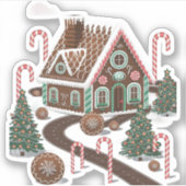 Gingerbrot Cookie Wonderland Aufkleber (Vorderseite)