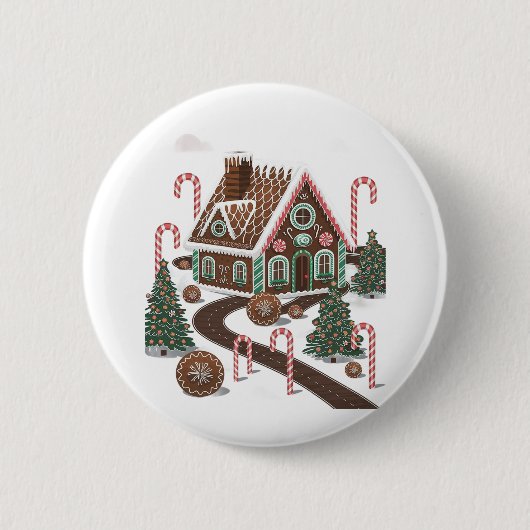 Gingerbrot Cookie Wonderland Button (Vorderseite)