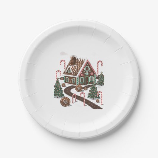 Gingerbrot Cookie Wonderland Pappteller (Vorderseite)